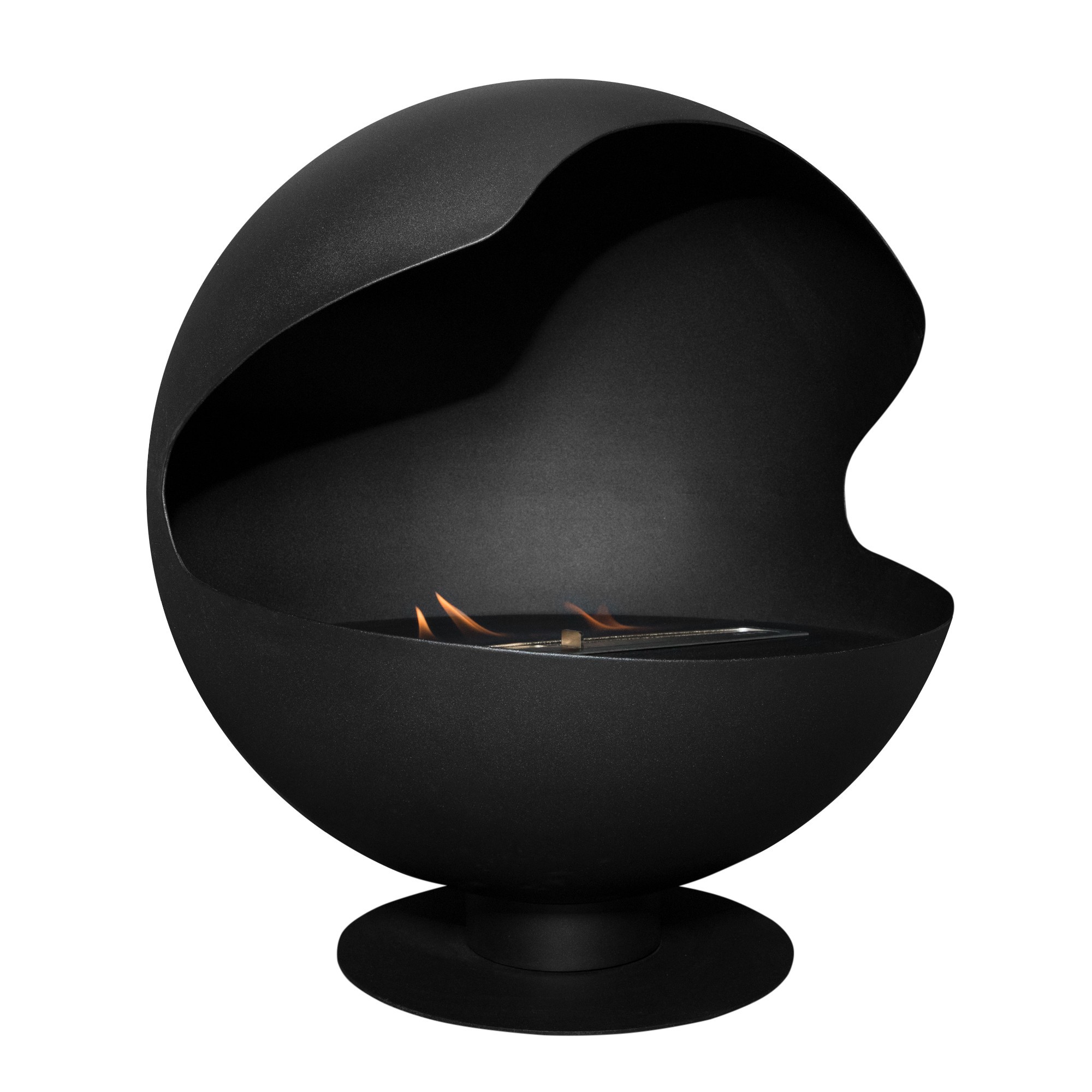 Каминокомплект:Биокамин Firelight BFP/F-55 Sphere+Набор керамических камней М, черные