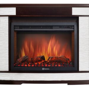 Портал Firelight Scala 25 камень сланец скалистый белый, шпон тёмный дуб