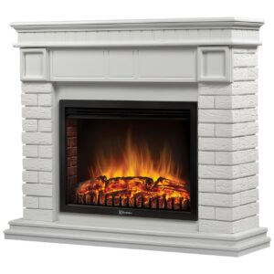 Портал Firelight Bricks 25 камень белый, белая эмаль
