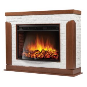 Каминокомплект: Очаг Electrolux EFP/P-3020LS, портал Prestigio 30 камень белый, шпон дуб