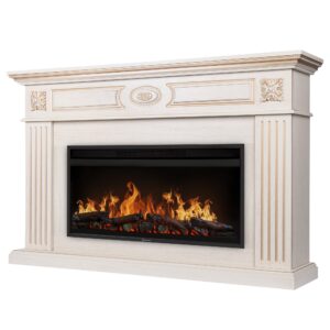 Каминокомплект: Очаг Electrolux EFP/P-4220LS, портал Siena 42/40/36, сл. кость с зол. патиной