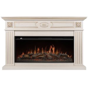 Каминокомплект: Очаг Royal Thermo Aurora RTFP/P-AR40LS, портал Siena 42/40/36, сл. кость с зол. пати