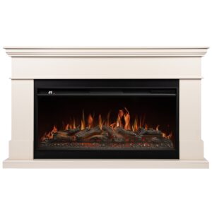 Каминокомплект: Очаг Royal Thermo Aurora RTFP/P-AR40LS, портал California 42/40/36, молочный