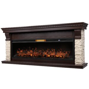 Каминокомплект: Очаг Royal Thermo Aurora RTFP/P-AR60LS, портал Michigan 60, камень мол., шп. тем.дуб