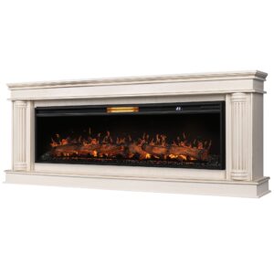 Каминокомплект: Очаг Royal Thermo Aurora RTFP/P-AR60LS, портал Olympia 60 сл. кость с зол. патиной
