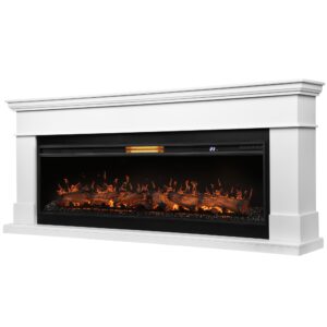 Каминокомплект: Очаг Royal Thermo Aurora RTFP/P-AR60LS, портал California 60 W, белый