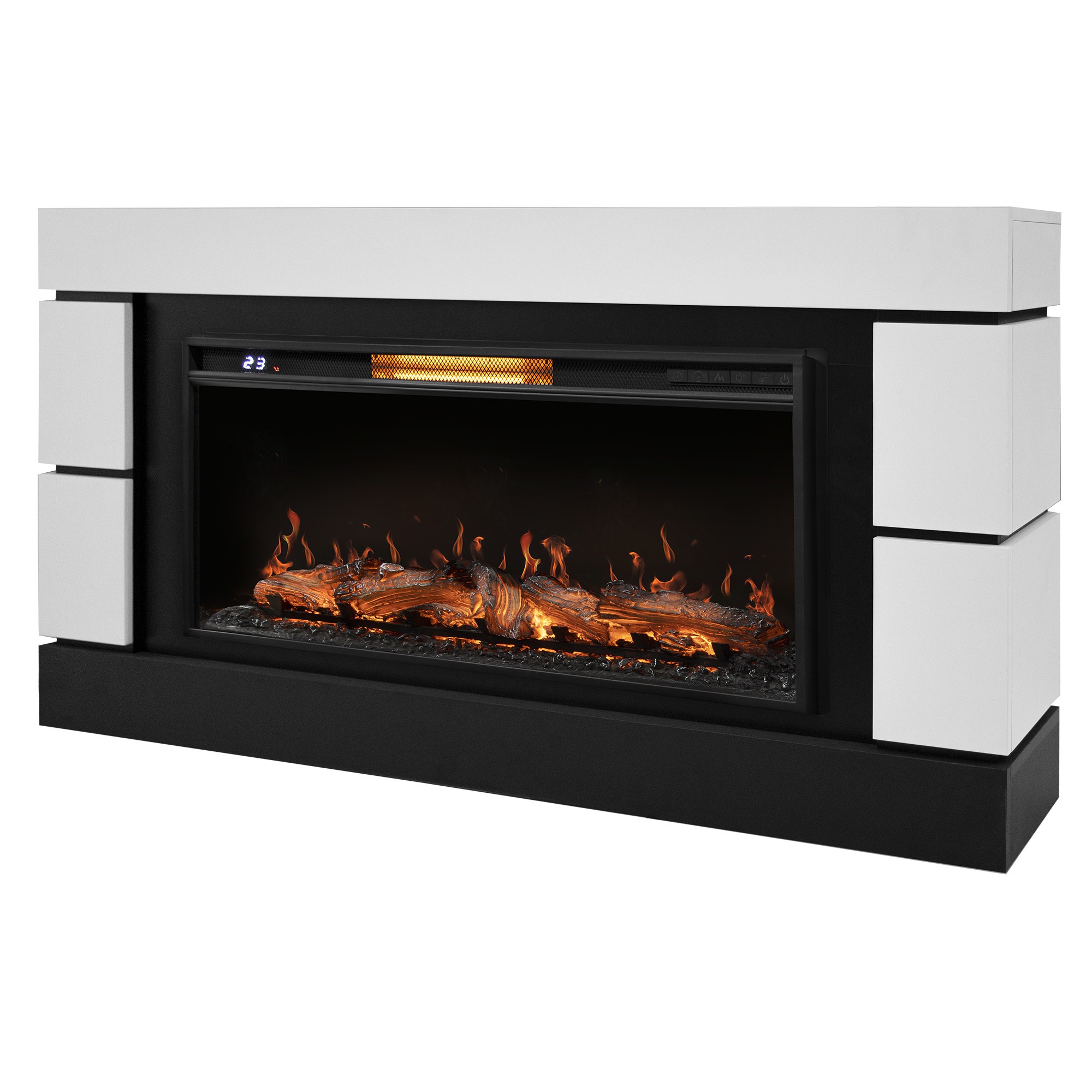 Каминокомплект: Очаг Royal Thermo Aurora RTFP/P-AR40LS, портал Moderno 42/40/36, белый, р/в