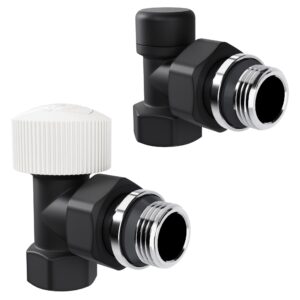 Набор термостатический угловой Royal Thermo Design 1/2"М30х1,5 (Черный)