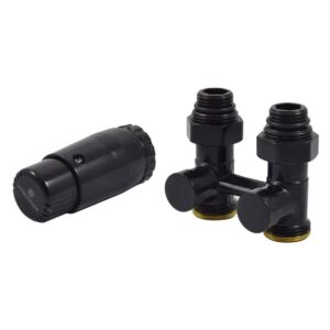 Комплект узла нижнего подкл SCHLOSSER прямой STANDARD 3/4" (Ral 9005) с термогол. М30х1,5, ниппеля 1/2"Х3/4"