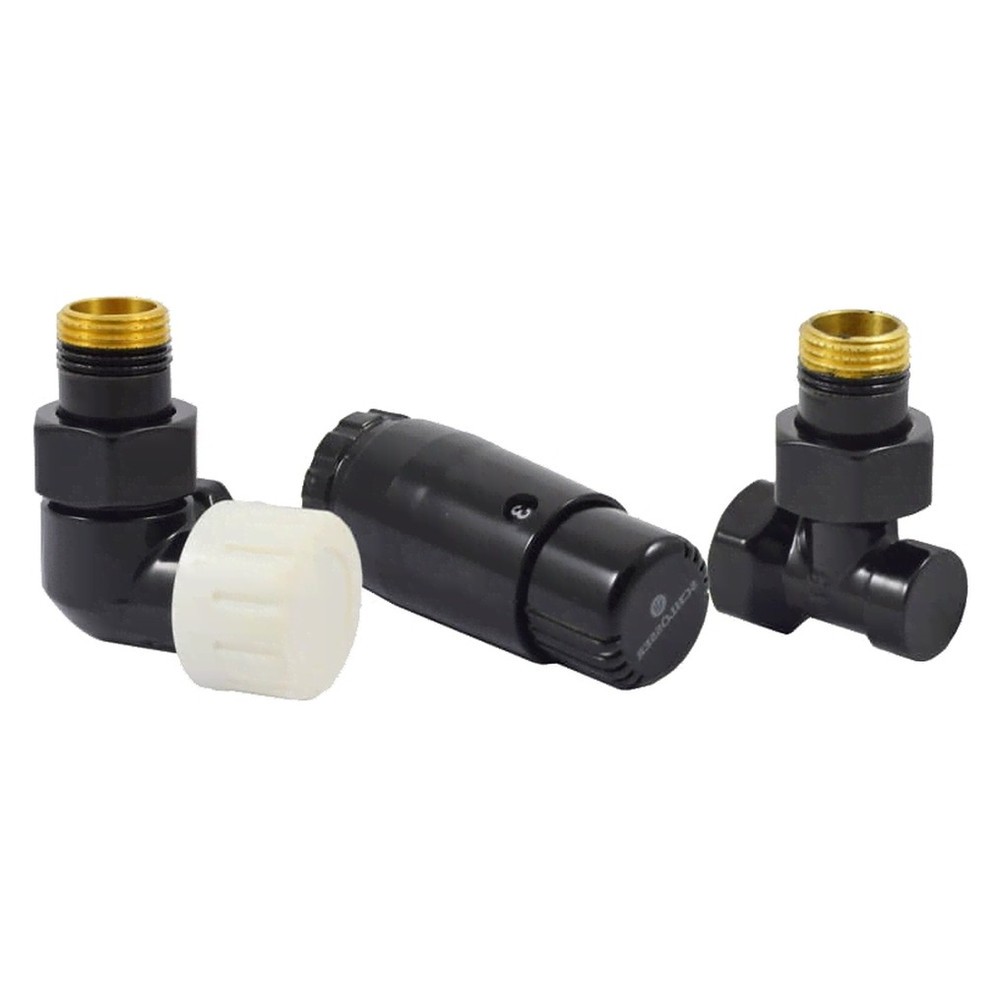Комплект трехосевой SCHLOSSER STANDARD MINI 1/2" левый, Ral 9005, с термоголовкой MINI M30x1,5