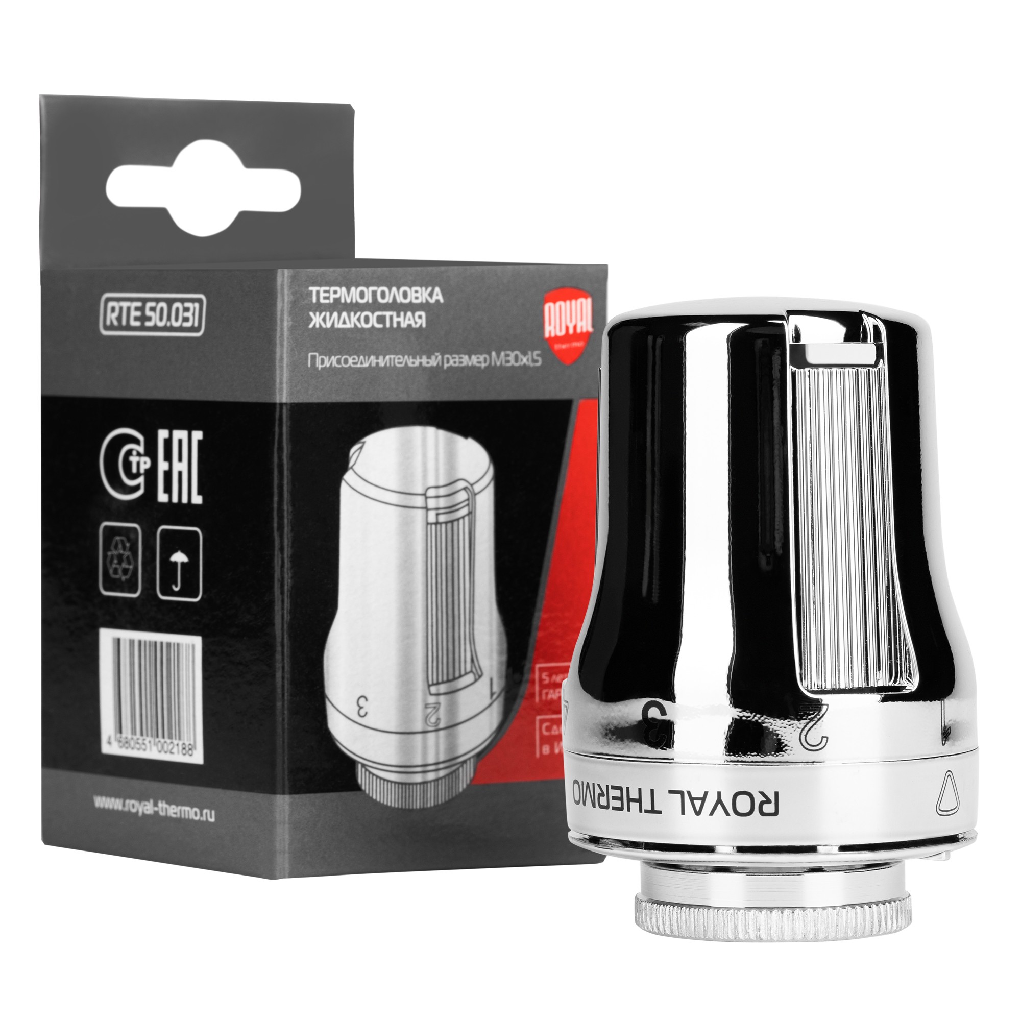 Термоголовка жидкостная Royal Thermo M30 x 1,5 хром