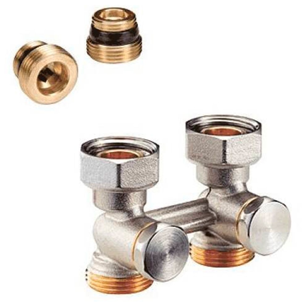 Узел нижнего подключения Giacomini прямой H-образный, 1/2"х3/4" ЕК, R387X012