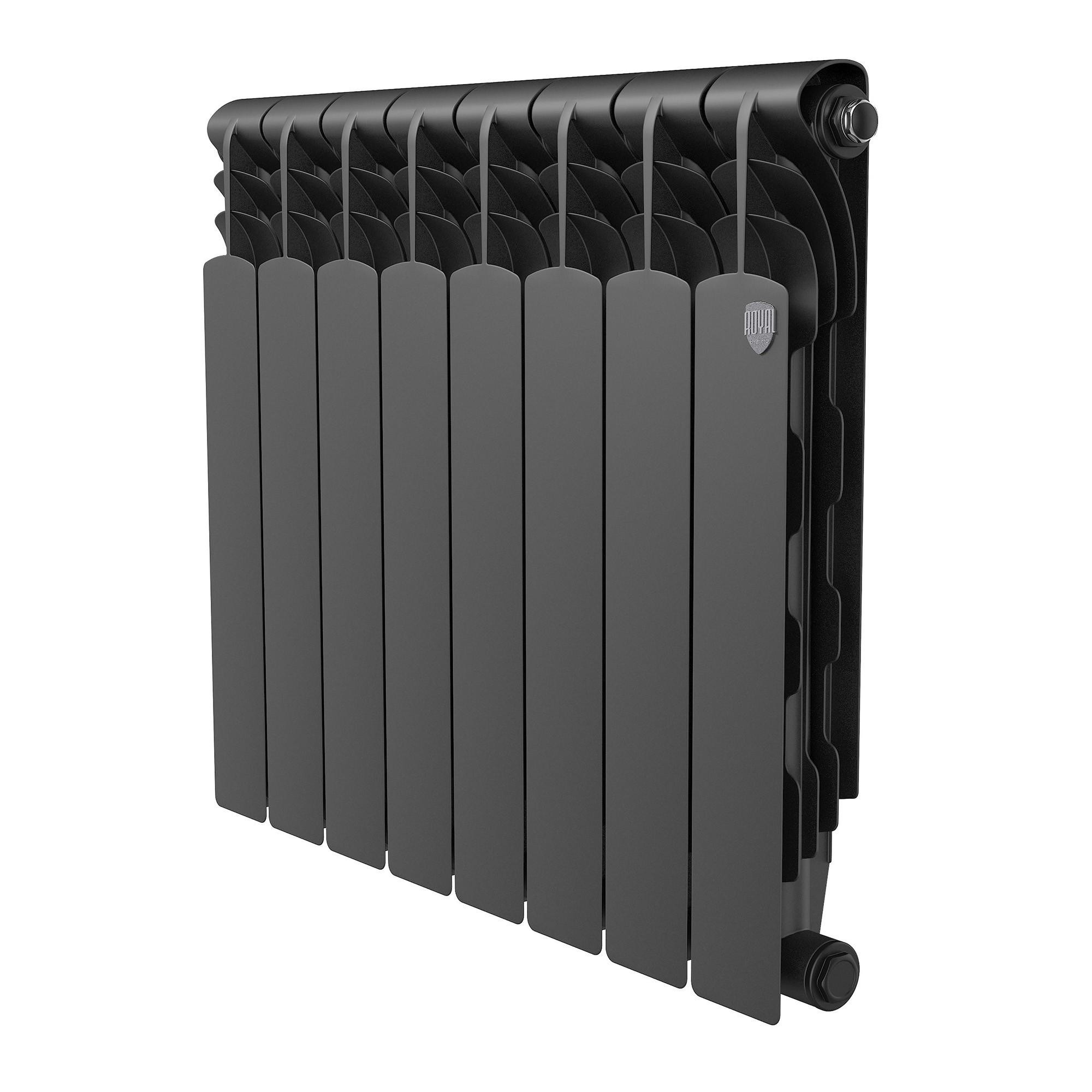 Радиатор биметаллический Royal Thermo Revolution B 500 Чёрный – 8 секц.