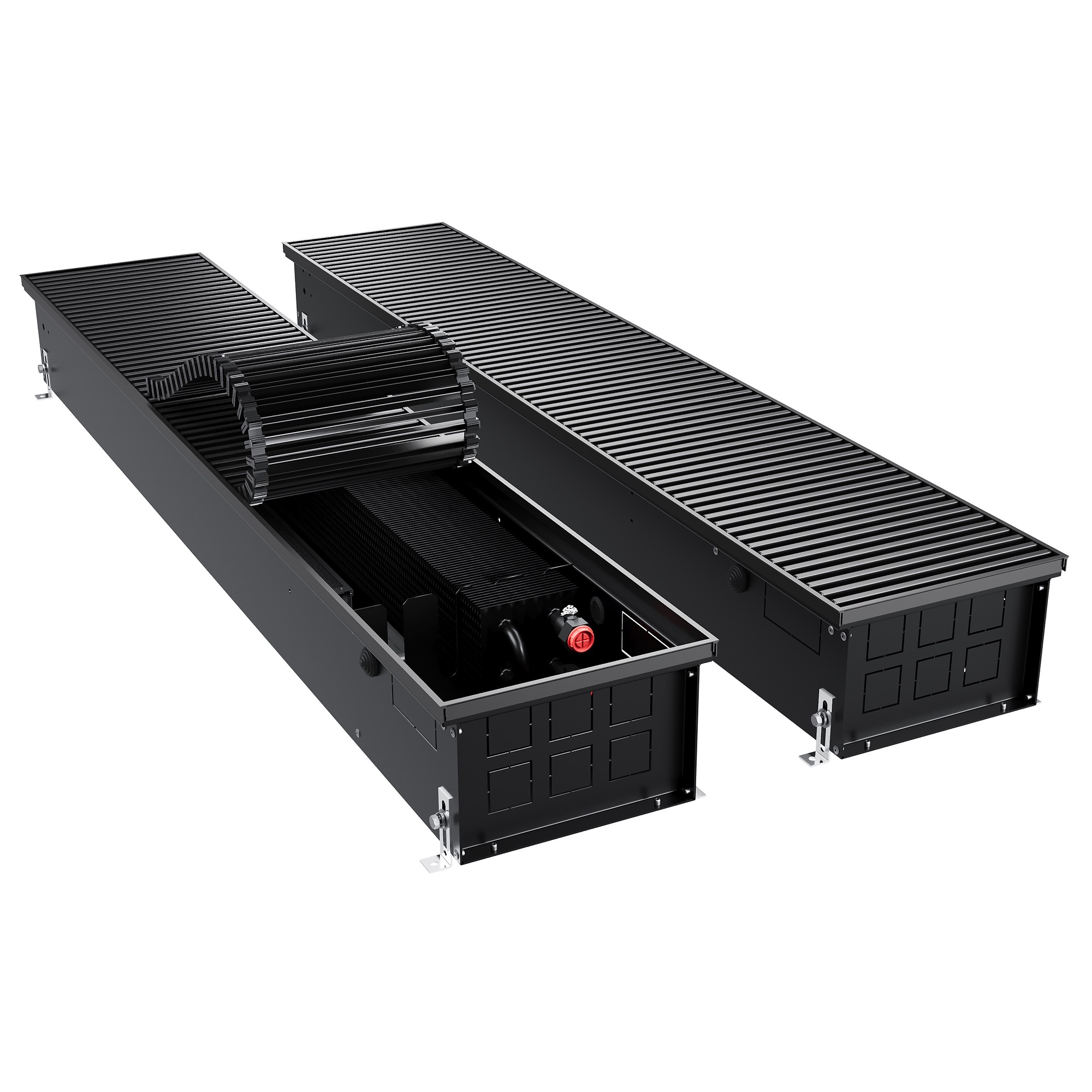 Конвектор внутрипольный Royal Thermo ATRIUM TURBO-150/250/1400-DG-U-BL